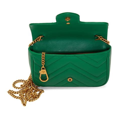 gucci marmont mini emerald green|GG Marmont super mini bag in gold leather .